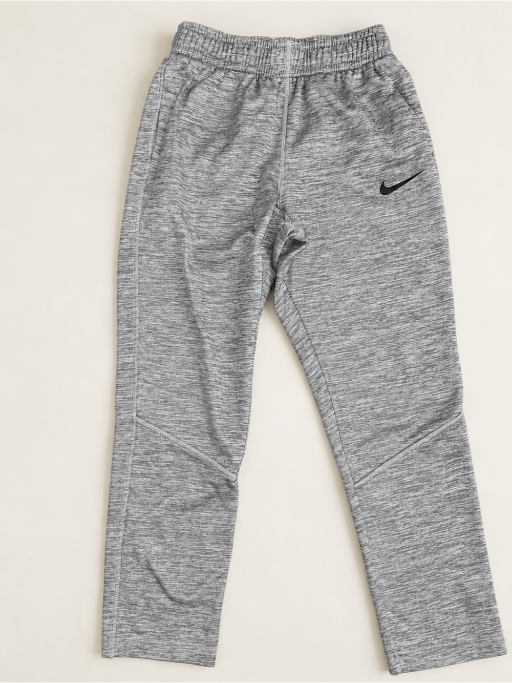 Nike Grey Heather Kids' Jogger Sweatpants with Black Swoosh